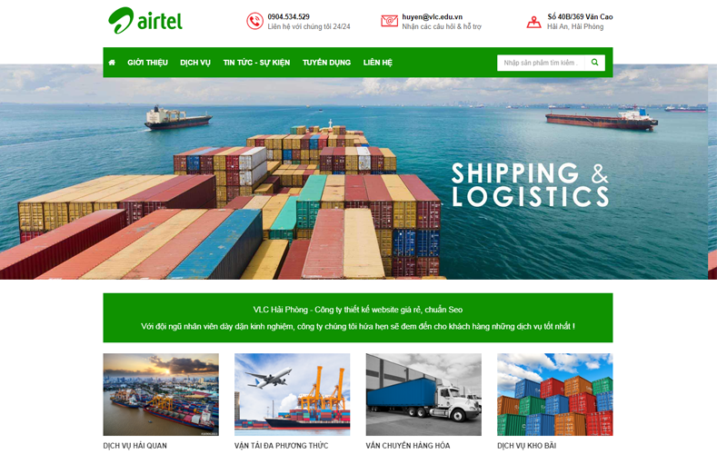 Mẫu website dịch vụ Logistic