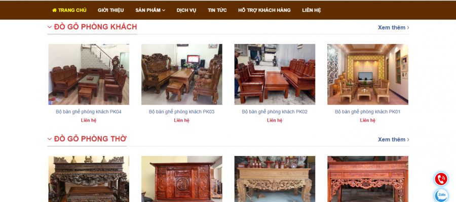 Thiết kế website cho cơ sở bán đồ gỗ Trường Thanh Hải Phòng