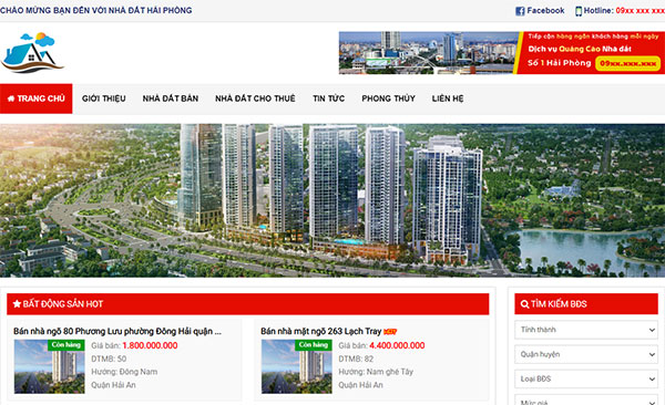 Thiết kế website công ty nhà đất tại Hải Phòng