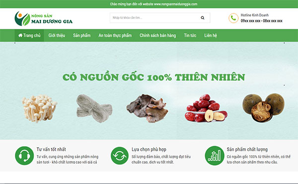 Thiết kế website nông sản tại Hải Phòng